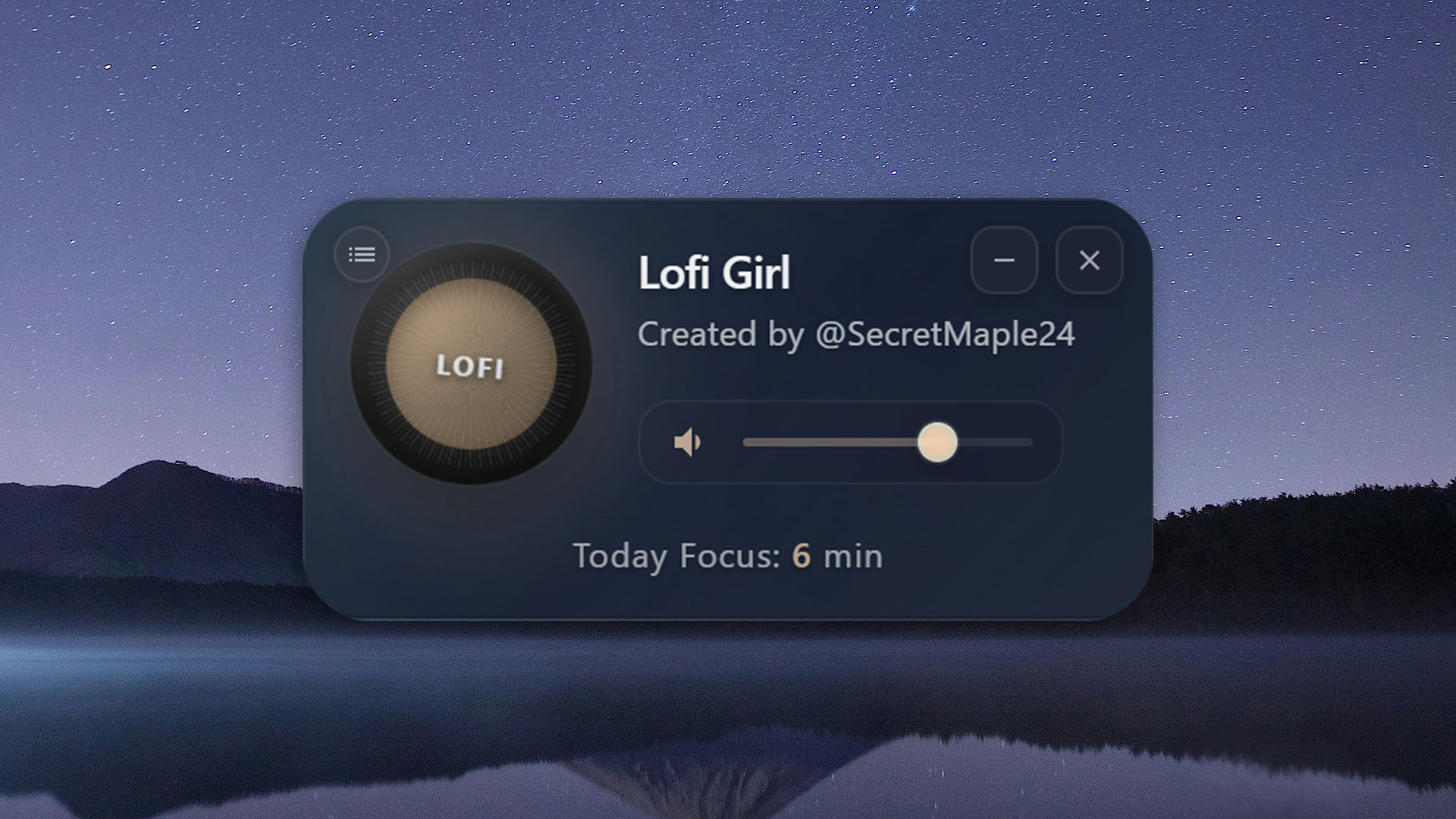 Lofi Radio  沉浸式桌面电台播放器  专注工作学习好帮手