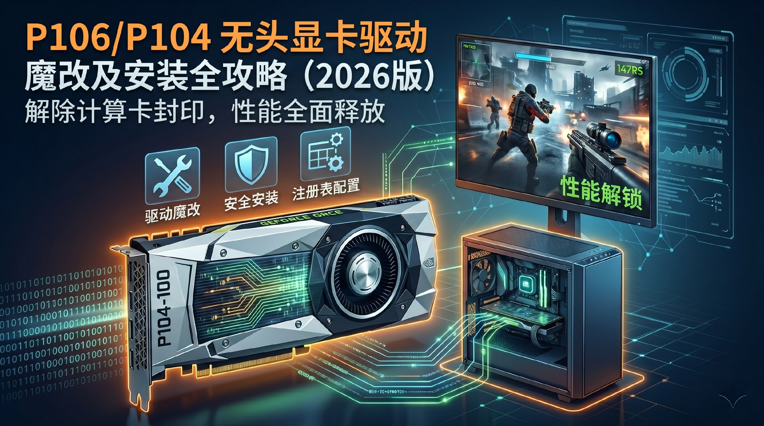 P106-100/P104-100 无头显卡驱动魔改及安装全攻略（2026版）