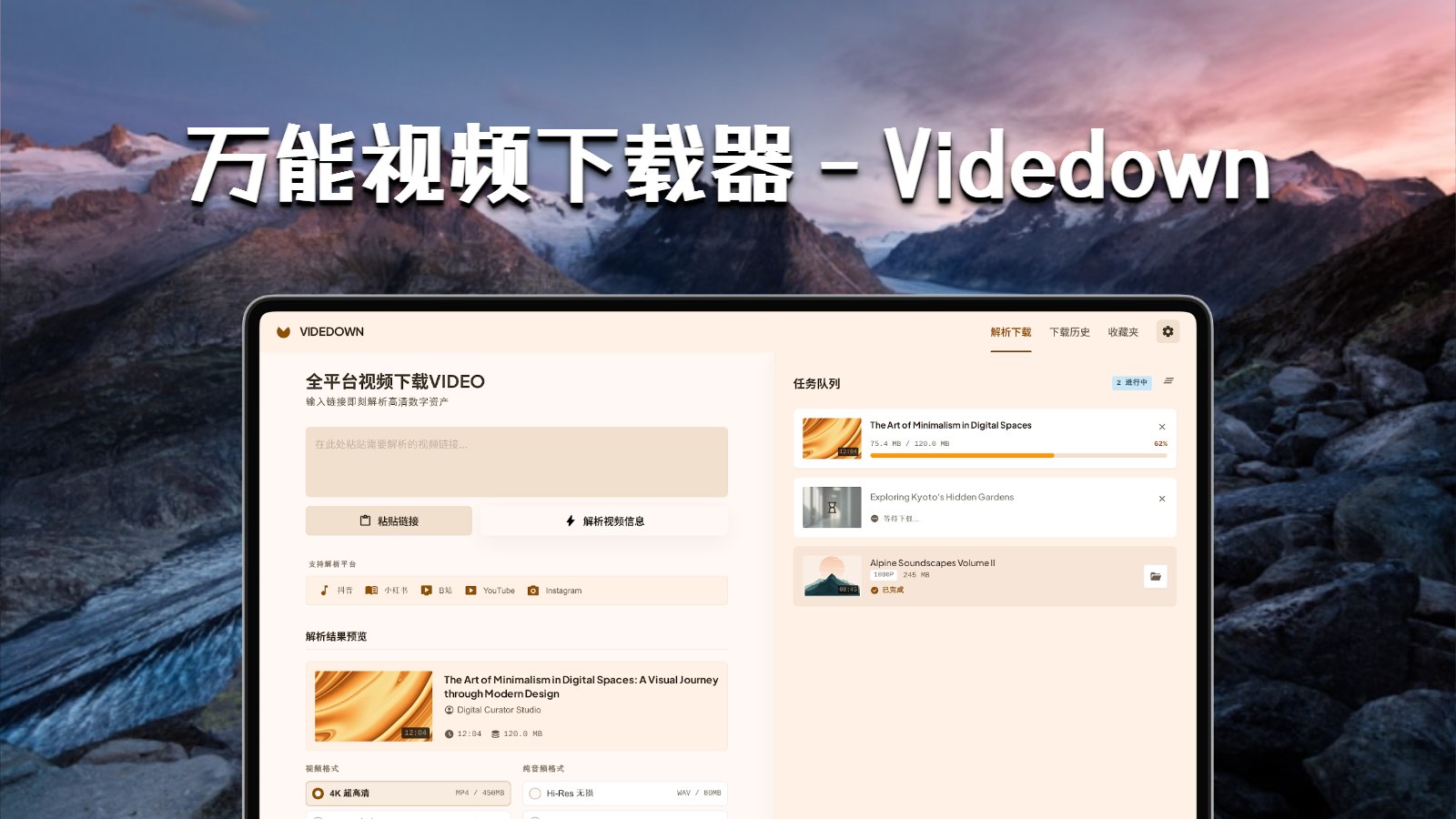 Videdown  开源万能视频下载工具  全网高清无水印